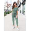 imagePRETTYGARDEN Jumpsuits for Women 2025 Dressy Casual Off Shoulder Romper Outfits Spring Vacation Travel Summer Lounge ClothesLight Green