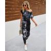 imagePRETTYGARDEN Jumpsuits for Women 2025 Dressy Casual Off Shoulder Romper Outfits Spring Vacation Travel Summer Lounge ClothesTie Dyeblack