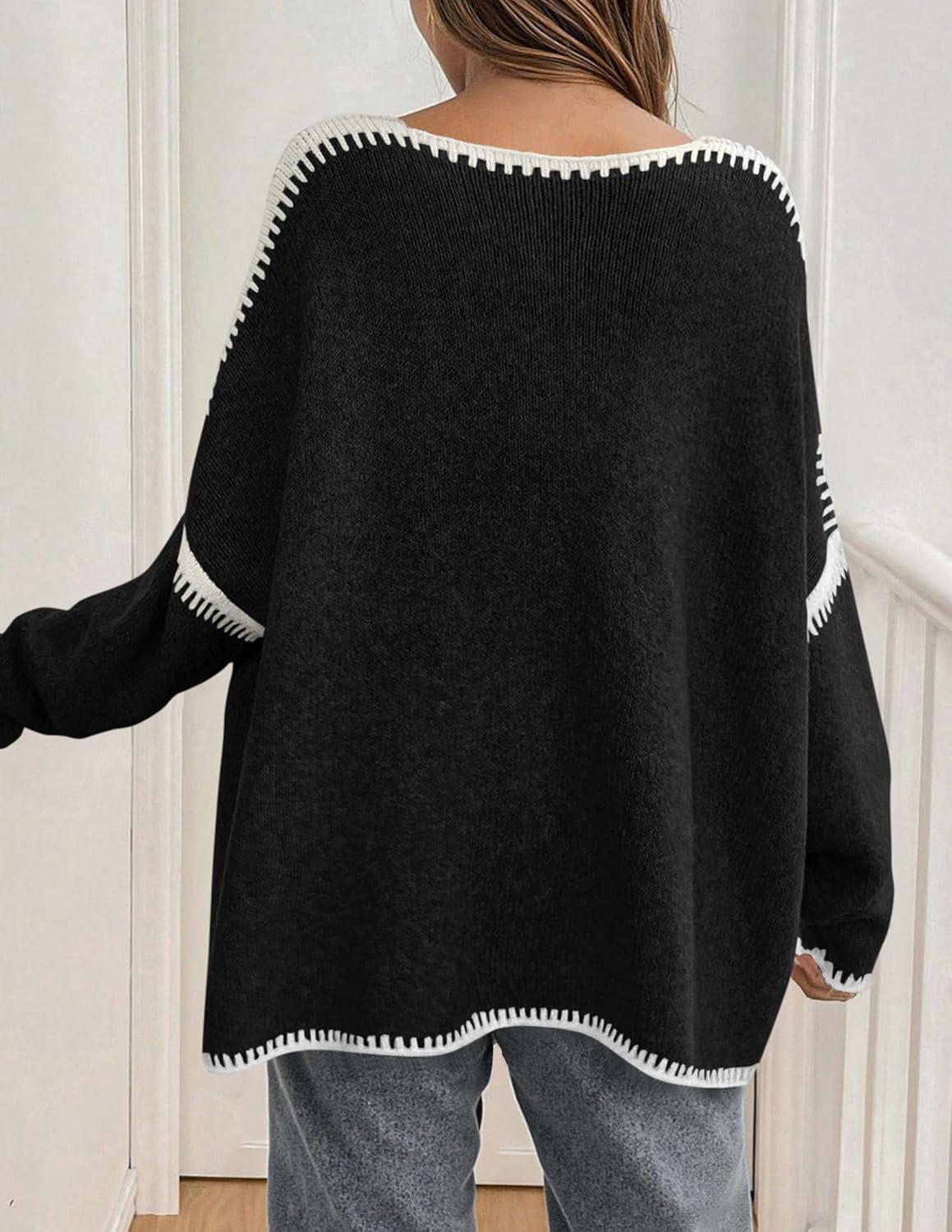 imagePRETTYGARDEN Womens Oversized Cardigan Sweaters 2025 Fall Long Lantern Sleeve Knit Open Front Lightweight SweaterStyle2black