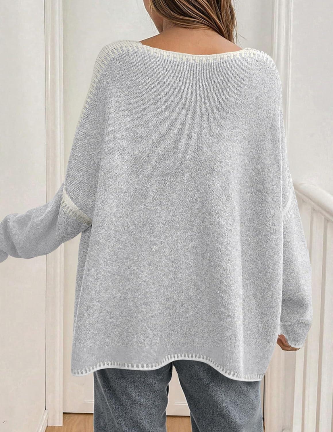 imagePRETTYGARDEN Womens Oversized Cardigan Sweaters 2025 Fall Long Lantern Sleeve Knit Open Front Lightweight SweaterStyle2grey