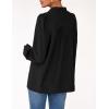 imagePRETTYGARDEN Fall Lantern Long Sleeve Shirts for Women 2025 Trendy Button Vneck Pullover Henley Tops Dressy Work BlousesBlack