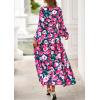 imagePRETTYGARDEN Long Sleeve Maxi Fall Dresses for Women 2025 Vneck Smocked Boho Floral Tiered Swing Flowy Wedding Guest DressFloral Navy Blue Multi