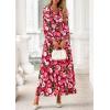 imagePRETTYGARDEN Long Sleeve Maxi Fall Dresses for Women 2025 Vneck Smocked Boho Floral Tiered Swing Flowy Wedding Guest DressFloral Wine Red Multi