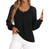 imagePRETTYGARDEN Long Sleeve Shirts for Women Trendy Lace Tops Dressy Casual Blouses 2025 Fall Outfits Fashion ClothingBlack