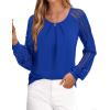 imagePRETTYGARDEN Long Sleeve Shirts for Women Trendy Lace Tops Dressy Casual Blouses 2025 Fall Outfits Fashion ClothingRoyal Blue