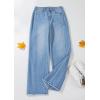 imagePRETTYGARDEN Wide Leg Jeans for Women Trendy 2025 High Waisted Stretchy Baggy Raw Hem Denim Palazzo Pants with PocketsSky Blue