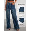 imagePRETTYGARDEN Wide Leg Jeans for Women Trendy 2025 High Waisted Stretchy Baggy Raw Hem Denim Palazzo Pants with PocketsVintage Blue