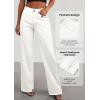 imagePRETTYGARDEN Wide Leg Jeans for Women Trendy 2025 High Waisted Stretchy Baggy Raw Hem Denim Palazzo Pants with PocketsWhite