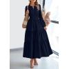imagePRETTYGARDEN Womens 2025 Elegant Maxi Dresses Long Sleeve V Neck Flowy Pockets Casual Modest Dress Fall Fashion ClothesDark Blue
