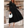 imagePRETTYGARDEN Womens 2025 Fall Wedding Guest Dresses Long Sleeve V Neck Flowy Elegant Holiday Party Maxi Dress with PocketsBlack