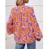 imagePRETTYGARDEN Womens Floral Button Down Blouse 2025 Fall Fashion Dressy Casual Long Sleeve Oversized Shirts Top Boho ClothesOrange
