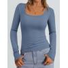 imagePRETTYGARDEN Womens Long Sleeve Tops Fall Clothes 2025 Scoop Neck Ribbed Knit Basic Tees Shirts Going Out Trendy OutfitsBlue Grey