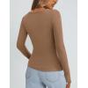 imagePRETTYGARDEN Womens Long Sleeve Tops Fall Clothes 2025 Scoop Neck Ribbed Knit Basic Tees Shirts Going Out Trendy OutfitsLight Khaki