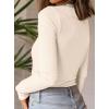 imagePRETTYGARDEN Womens Turtleneck Long Sleeve Shirts 2025 Fall Basic Tees Ribbed Fitted Tops Thermal Layering Knit Top ClothesBeige