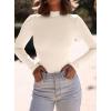 imagePRETTYGARDEN Womens Turtleneck Long Sleeve Shirts 2025 Fall Basic Tees Ribbed Fitted Tops Thermal Layering Knit Top ClothesBeige