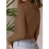 imagePRETTYGARDEN Womens Turtleneck Long Sleeve Shirts 2025 Fall Basic Tees Ribbed Fitted Tops Thermal Layering Knit Top ClothesBrown