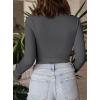 imagePRETTYGARDEN Womens Turtleneck Long Sleeve Shirts 2025 Fall Basic Tees Ribbed Fitted Tops Thermal Layering Knit Top ClothesDark Grey