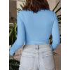 imagePRETTYGARDEN Womens Turtleneck Long Sleeve Shirts 2025 Fall Basic Tees Ribbed Fitted Tops Thermal Layering Knit Top ClothesLight Blue