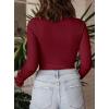 imagePRETTYGARDEN Womens Turtleneck Long Sleeve Shirts 2025 Fall Basic Tees Ribbed Fitted Tops Thermal Layering Knit Top ClothesWine Red