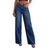 imagePRETTYGARDEN Wide Leg Jeans for Women Trendy 2025 High Waisted Stretchy Baggy Raw Hem Denim Palazzo Pants with PocketsBluing