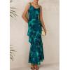 imagePRETTYGARDEN Maxi Dresses for Women 2025 Floral Beach Sundress Spaghetti Strap Tiered Summer Wedding Guest Long DressFloral Lake Blue