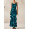 imagePRETTYGARDEN Maxi Dresses for Women 2025 Floral Beach Sundress Spaghetti Strap Tiered Summer Wedding Guest Long DressFloral Lake Blue