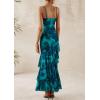 imagePRETTYGARDEN Maxi Dresses for Women 2025 Floral Beach Sundress Spaghetti Strap Tiered Summer Wedding Guest Long DressFloral Lake Blue