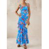imagePRETTYGARDEN Maxi Dresses for Women 2025 Floral Beach Sundress Spaghetti Strap Tiered Summer Wedding Guest Long DressFloral Light Blue