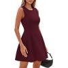 imagePRETTYGARDEN Summer Dresses for Women 2025 Elegant Classy A Line Business Casual Work Graduation Cocktail Short DressBurgundy