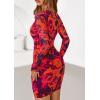 imagePRETTYGARDEN Women Long Sleeve Mini Fall Dress 2025 Tie Dye Print Bodycon Cocktail Party Club Outfits Homecoming DressesPurple Orange