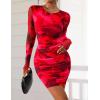 imagePRETTYGARDEN Women Long Sleeve Mini Fall Dress 2025 Tie Dye Print Bodycon Cocktail Party Club Outfits Homecoming DressesRed Floral