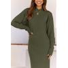 imagePRETTYGARDEN Womens Fall 2 Piece Outfits Knit Long Sleeve Cropped Cardigan Pullover Sweater Maxi Dress Sets Winter ClothingArmy Green