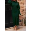 imagePRETTYGARDEN Womens Fall 2 Piece Outfits Knit Long Sleeve Cropped Cardigan Pullover Sweater Maxi Dress Sets Winter ClothingDark Green