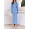 imagePRETTYGARDEN Womens Fall 2 Piece Outfits Knit Long Sleeve Cropped Cardigan Pullover Sweater Maxi Dress Sets Winter ClothingLight Blue