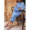 imagePRETTYGARDEN Womens Fall 2 Piece Outfits Knit Long Sleeve Cropped Cardigan Pullover Sweater Maxi Dress Sets Winter ClothingLight Blue