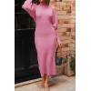 imagePRETTYGARDEN Womens Fall 2 Piece Outfits Knit Long Sleeve Cropped Cardigan Pullover Sweater Maxi Dress Sets Winter ClothingPink