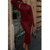 imagePRETTYGARDEN Womens Fall 2 Piece Outfits Knit Long Sleeve Cropped Cardigan Pullover Sweater Maxi Dress Sets Winter ClothingWine Red