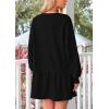 imagePRETTYGARDEN Womens Patchwork Sweatshirt Dress 2025 Fall Casual Long Sleeve Crewneck Pullover Cute Babydoll Mini DressesBlack