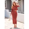 imagePRETTYGARDEN Womens Spring Fall 2 Piece Sweater Set Rib Knit Long Sleeve Crop Top Maxi Bodycon Skirt Casual Winter OutfitsBrick Red