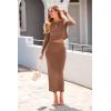 imagePRETTYGARDEN Womens Spring Fall 2 Piece Sweater Set Rib Knit Long Sleeve Crop Top Maxi Bodycon Skirt Casual Winter OutfitsBrown