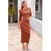 imagePRETTYGARDEN Womens Spring Fall 2 Piece Sweater Set Rib Knit Long Sleeve Crop Top Maxi Bodycon Skirt Casual Winter OutfitsCaramel