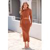 imagePRETTYGARDEN Womens Spring Fall 2 Piece Sweater Set Rib Knit Long Sleeve Crop Top Maxi Bodycon Skirt Casual Winter OutfitsCaramel
