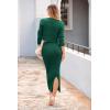 imagePRETTYGARDEN Womens Spring Fall 2 Piece Sweater Set Rib Knit Long Sleeve Crop Top Maxi Bodycon Skirt Casual Winter OutfitsDark Green