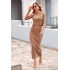 imagePRETTYGARDEN Womens Spring Fall 2 Piece Sweater Set Rib Knit Long Sleeve Crop Top Maxi Bodycon Skirt Casual Winter OutfitsKhaki