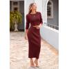 imagePRETTYGARDEN Womens Spring Fall 2 Piece Sweater Set Rib Knit Long Sleeve Crop Top Maxi Bodycon Skirt Casual Winter OutfitsWine Red