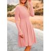 imagePRETTYGARDEN Womens Spring Fall Short Dress Ribbed Knit Crewneck Long Sleeve A Line Flowy Casual Elegant Going Out DressesPink