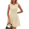 imagePRETTYGARDEN Summer Dresses for Women 2025 Elegant Classy A Line Business Casual Work Graduation Cocktail Short DressBeige