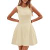 imagePRETTYGARDEN Summer Dresses for Women 2025 Elegant Classy A Line Business Casual Work Graduation Cocktail Short DressBeige