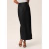 imagePRETTYGARDEN Long Skirts for Women 2025 Fall Fashion Clothing Faux Leather High Waist Dressy Casual Slit Pencil Maxi SkirtBlack