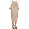 imagePRETTYGARDEN Womens 2025 Fall Maxi Pencil Skirt High Waisted Slit Work Office Trendy Long Skirts Business Casual OutfitsBeige